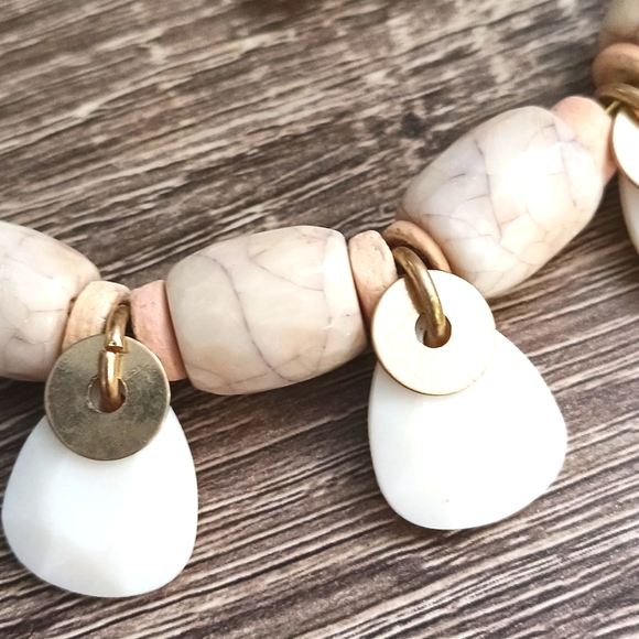 4 strand gemstone glass & metal necklace - Picture 9 of 9